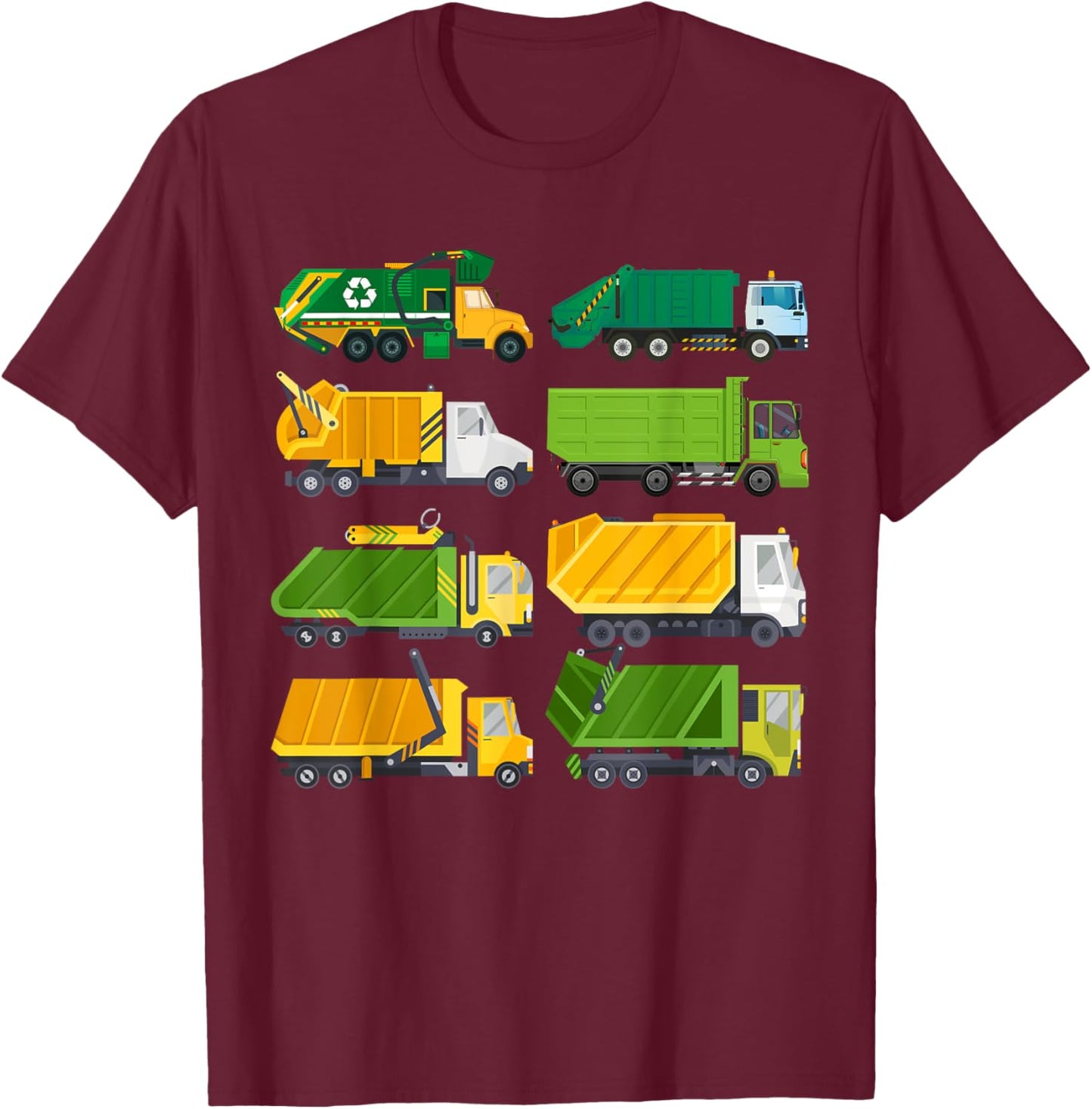 Funny Garbage Truck For Toddler Boys Kids Trash Recycling T-Shirt - T-Shirt | Maroon