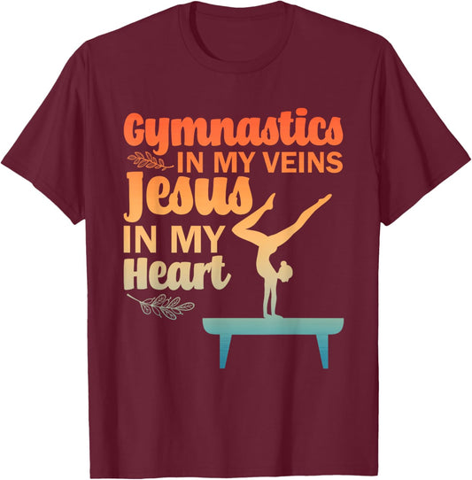 Funny Gymnastics Design Women Gymnast Jesus Lovers T-Shirt - T-Shirt | Maroon
