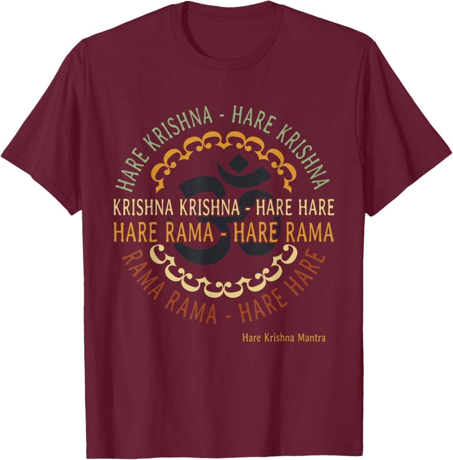 Hare Krishna Shirt Spiritual Hare Krishna Mantra T-Shirt - T-Shirt | Maroon