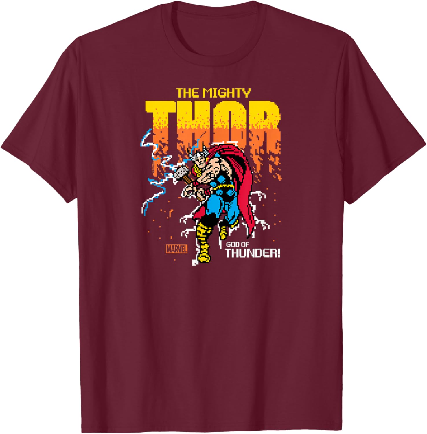 Thor - 8-Bit T-Shirt - T-Shirt | Maroon