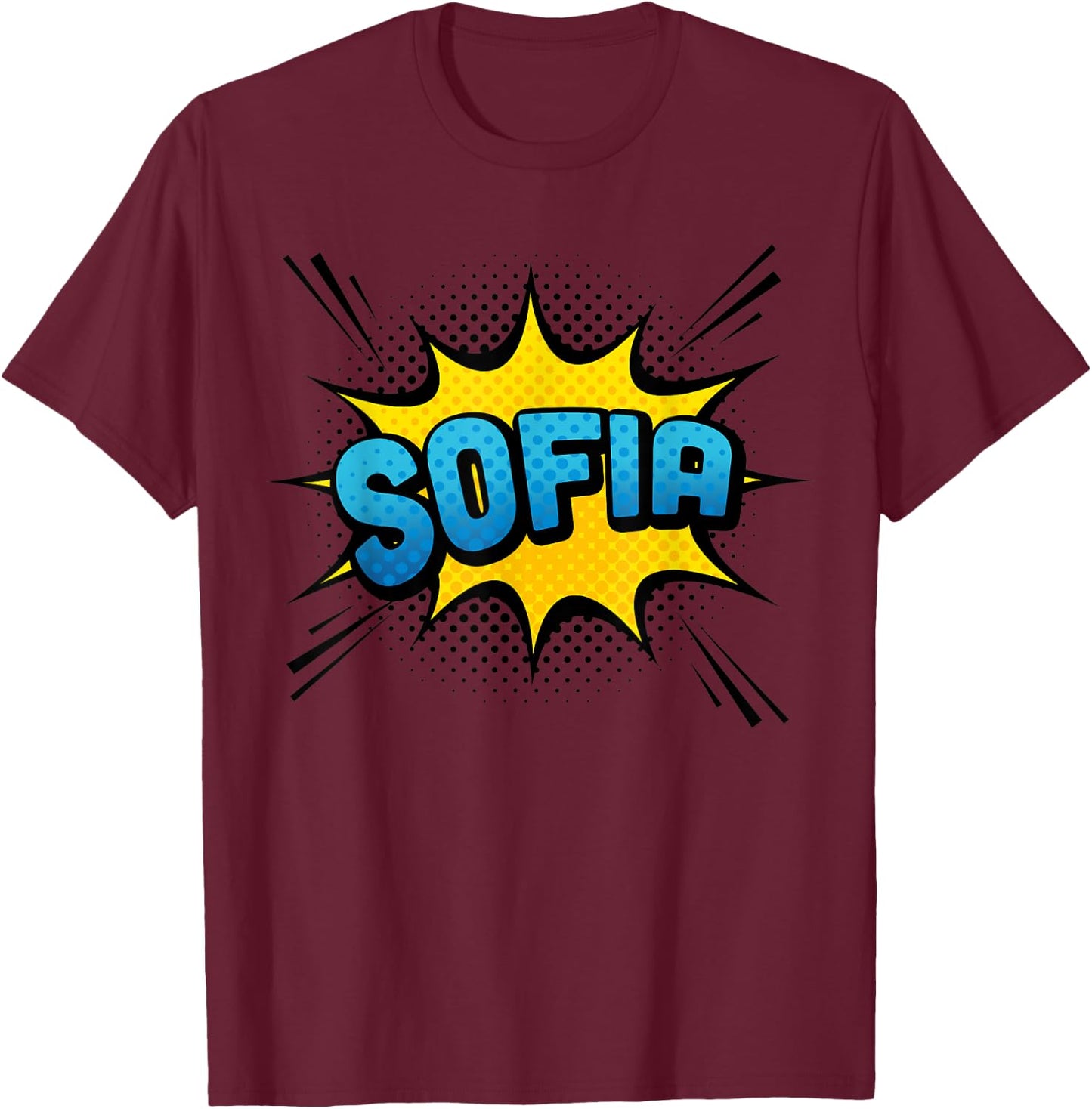 SOFIA - Girls Name Superhero Lover Style T-Shirt - T-Shirt | Maroon
