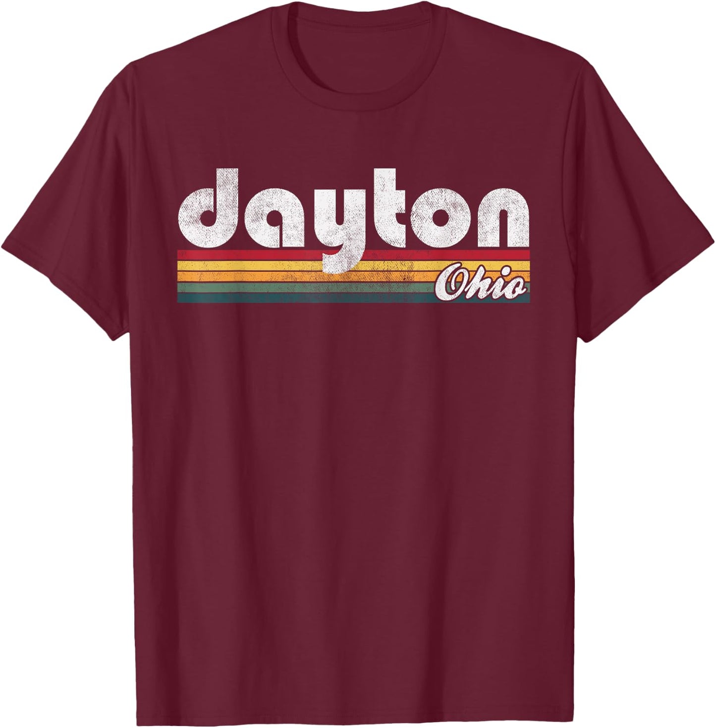 Dayton Ohio Vintage 70's 80's Retro Style Men Women Kids T-Shirt - T-Shirt | Maroon