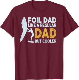 Wing Foiling Equipment for Wing Surfing Foil Dad Wing Foil Wingsurfing Retro -Adults Black Small T-Shirt - T-Shirt | Maroon