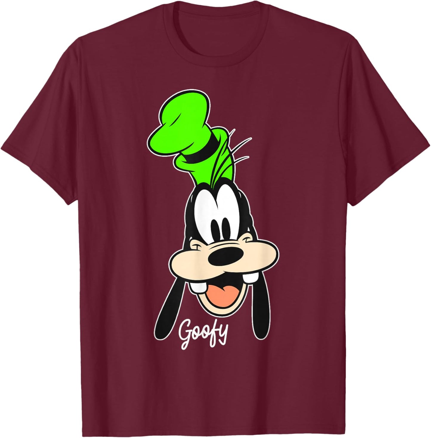 Disney Mickey and Friends Goofy Big Face Portrait T-Shirt - T-Shirt | Maroon