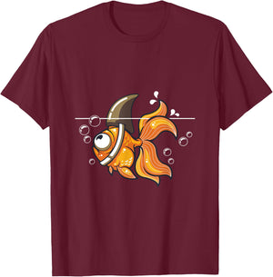 Goldfish Shark Graphic Fish Water Fisherman Gift T-Shirt - T-Shirt | Maroon