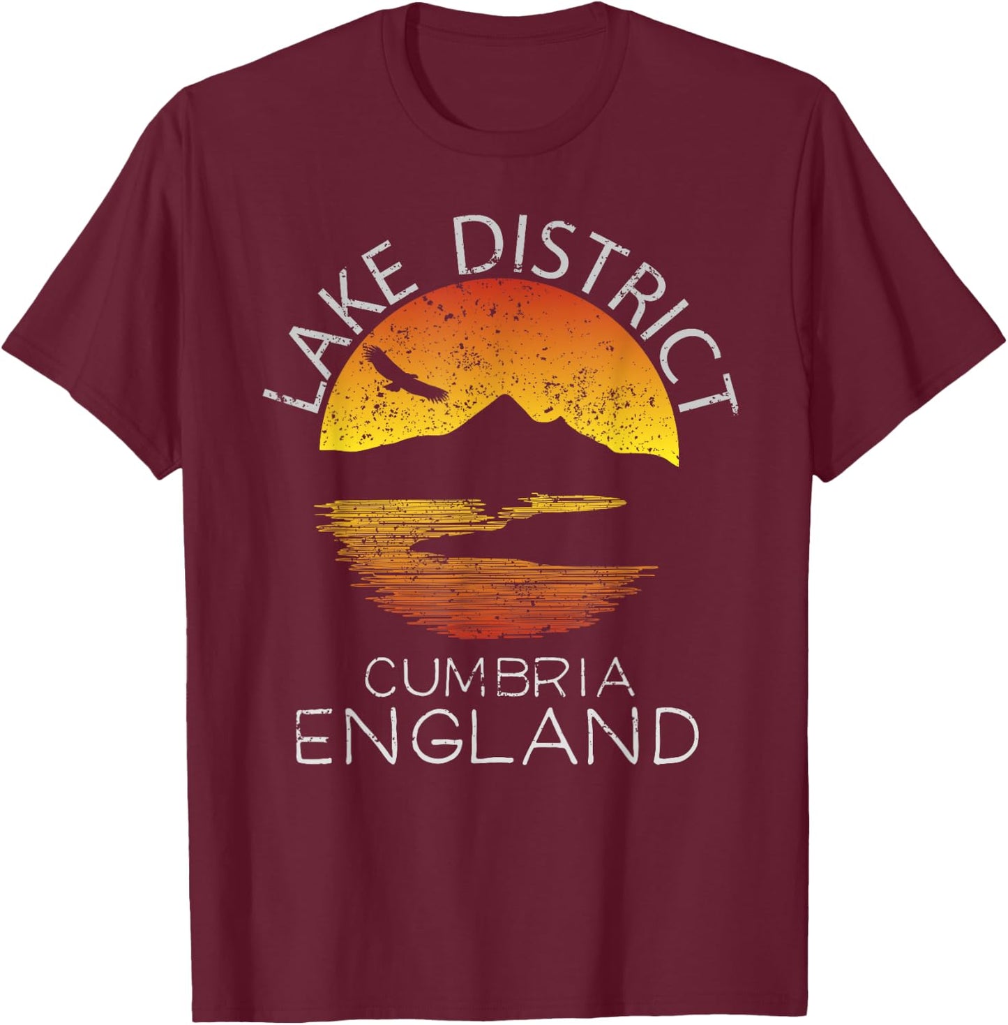 Lake District Shirt Cumbria England Hiking Walks Gift T-Shirt - T-Shirt | Maroon