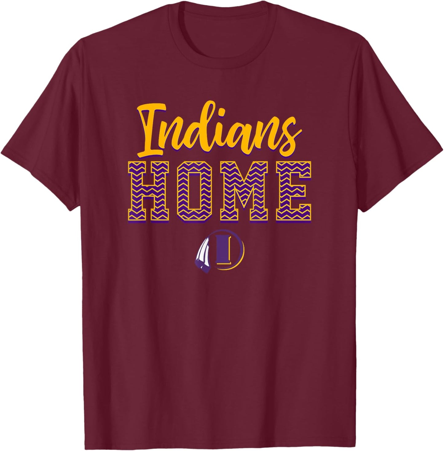Indianola Indians Logo Home HS T-Shirt - T-Shirt | Maroon