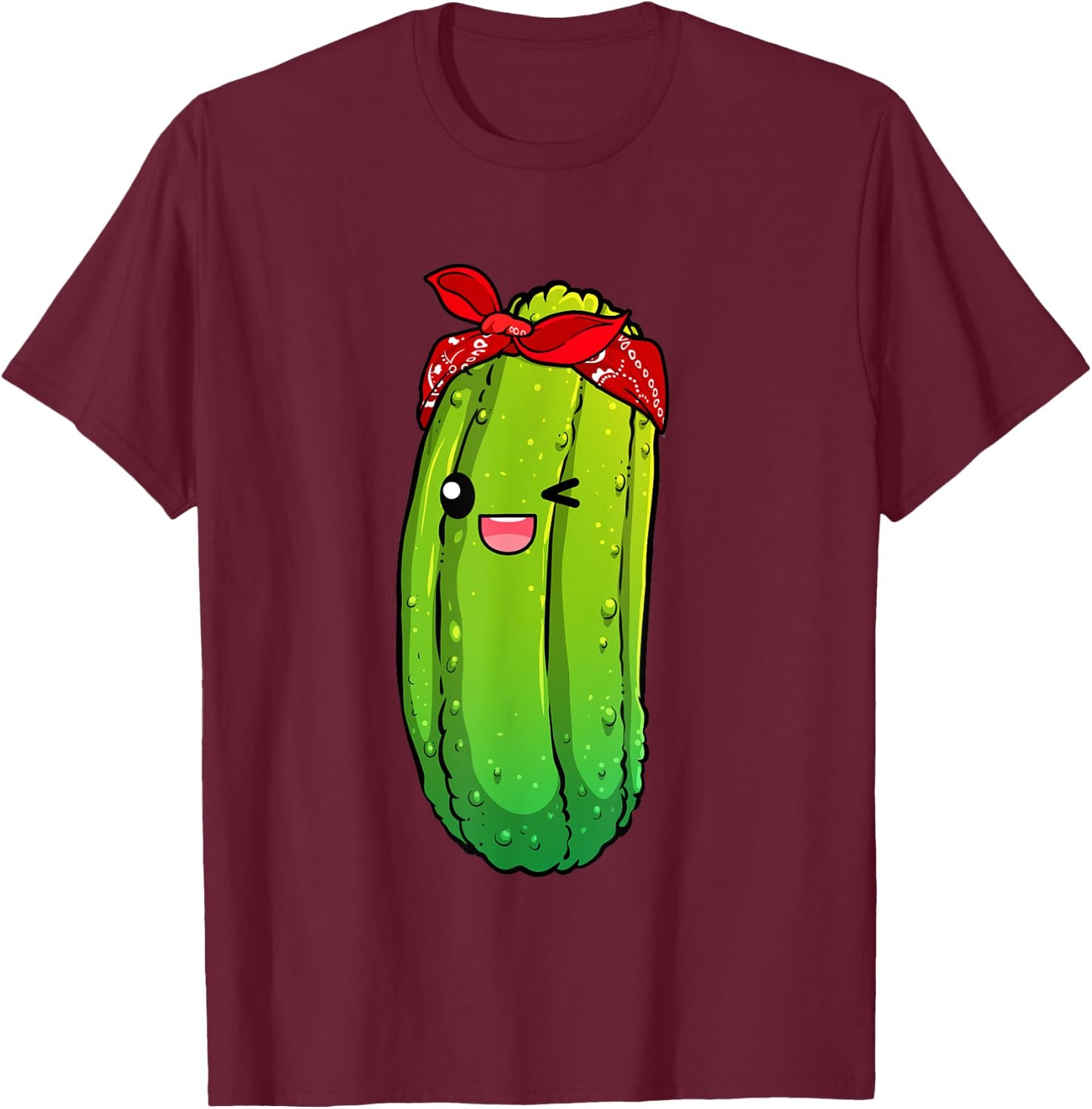 Funny Pickle Art For Boys Girls Kids Cucumber Pickle Novelty T-Shirt - T-Shirt | Maroon