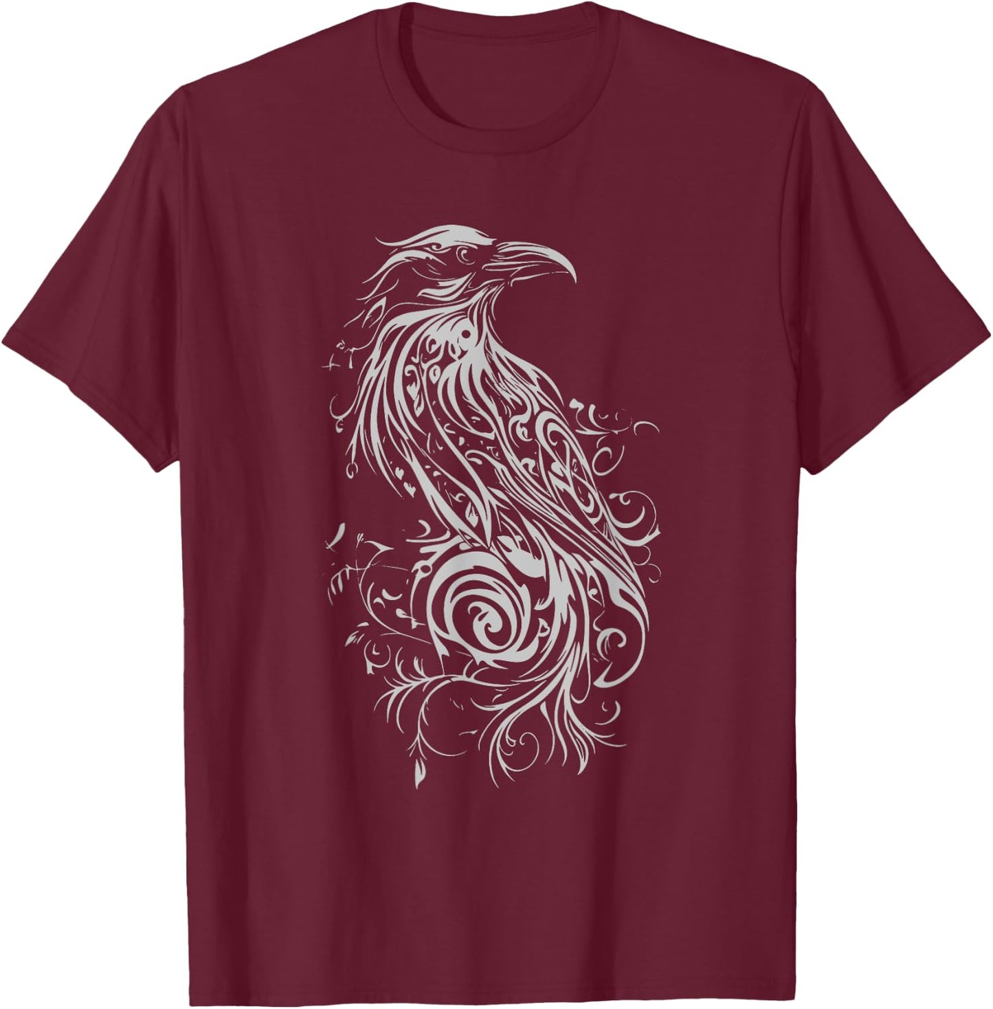 Raven Crow T-Shirt - T-Shirt | Maroon