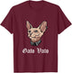 Gato Vato Cholo Gangster Cat T-Shirt - T-Shirt | Maroon