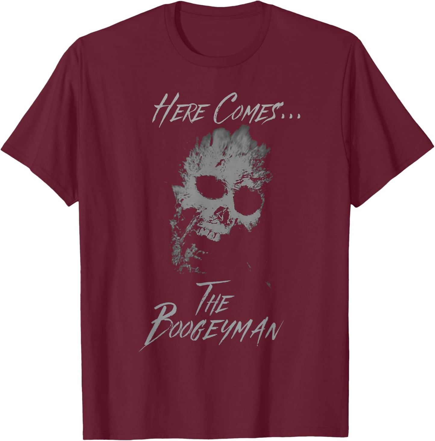 Vintage Scary Halloween Ghost Skull Boogeyman Costume T-Shirt - T-Shirt | Maroon