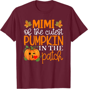 Mimi of The Cutest Pumpkin In The Patch Shirt Halloween T-Shirt - T-Shirt | Maroon