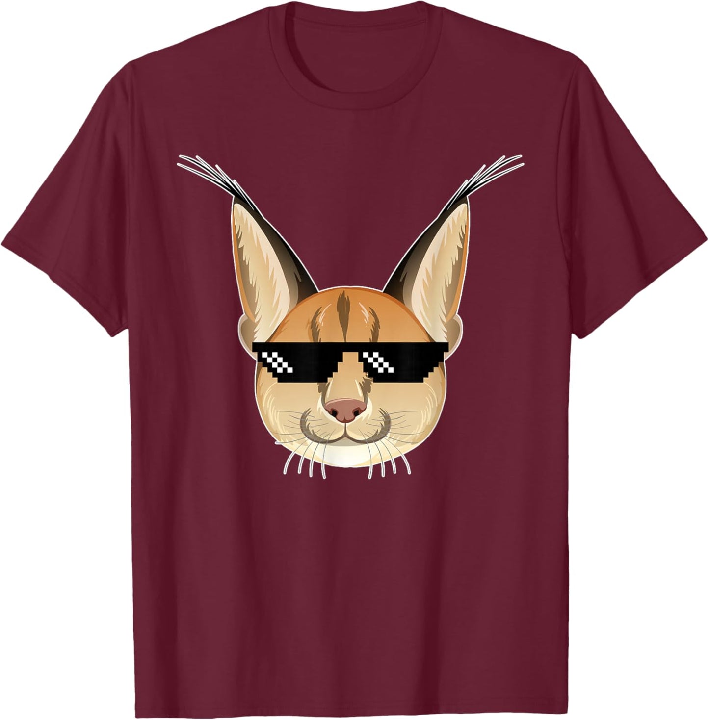 Floppa Cat Meme Floppa Cat Meme Cat Funny Caracal T-Shirt - T-Shirt | Maroon