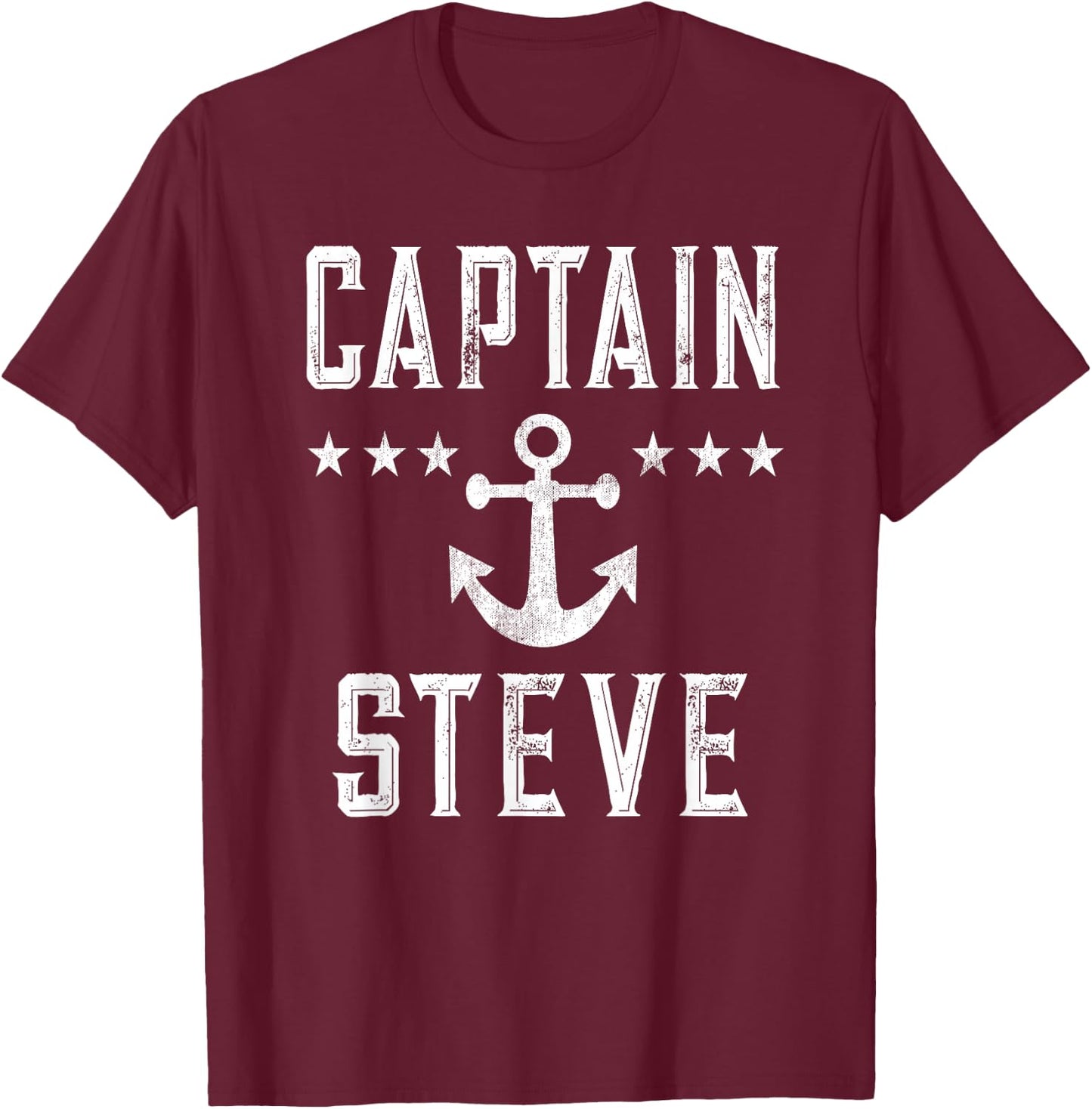 Captain Steve - Personalized Name Boating T-Shirt - T-Shirt | Maroon