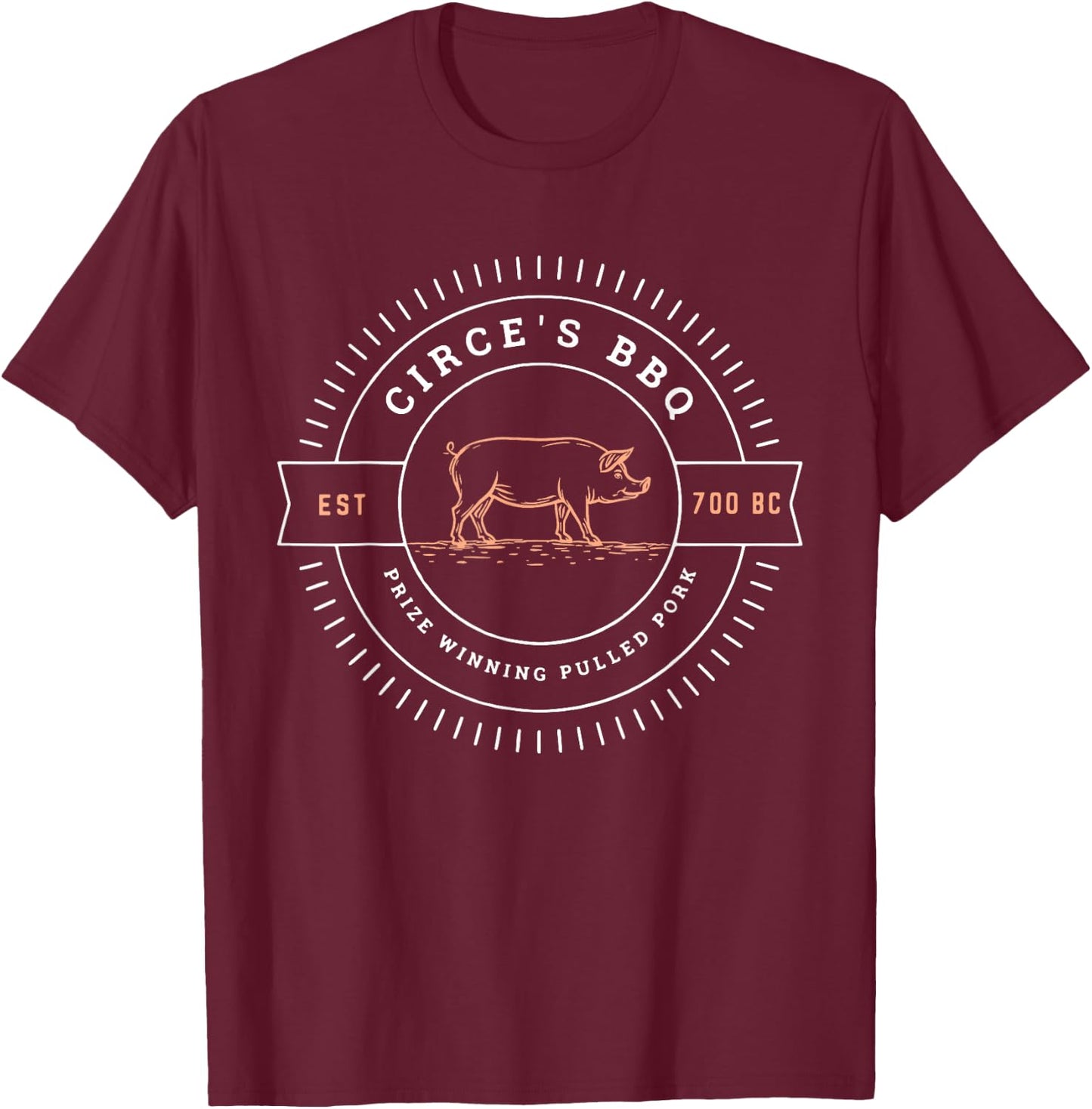 Circe's BBQ Funny Greek Mythology T-Shirt - T-Shirt | Maroon