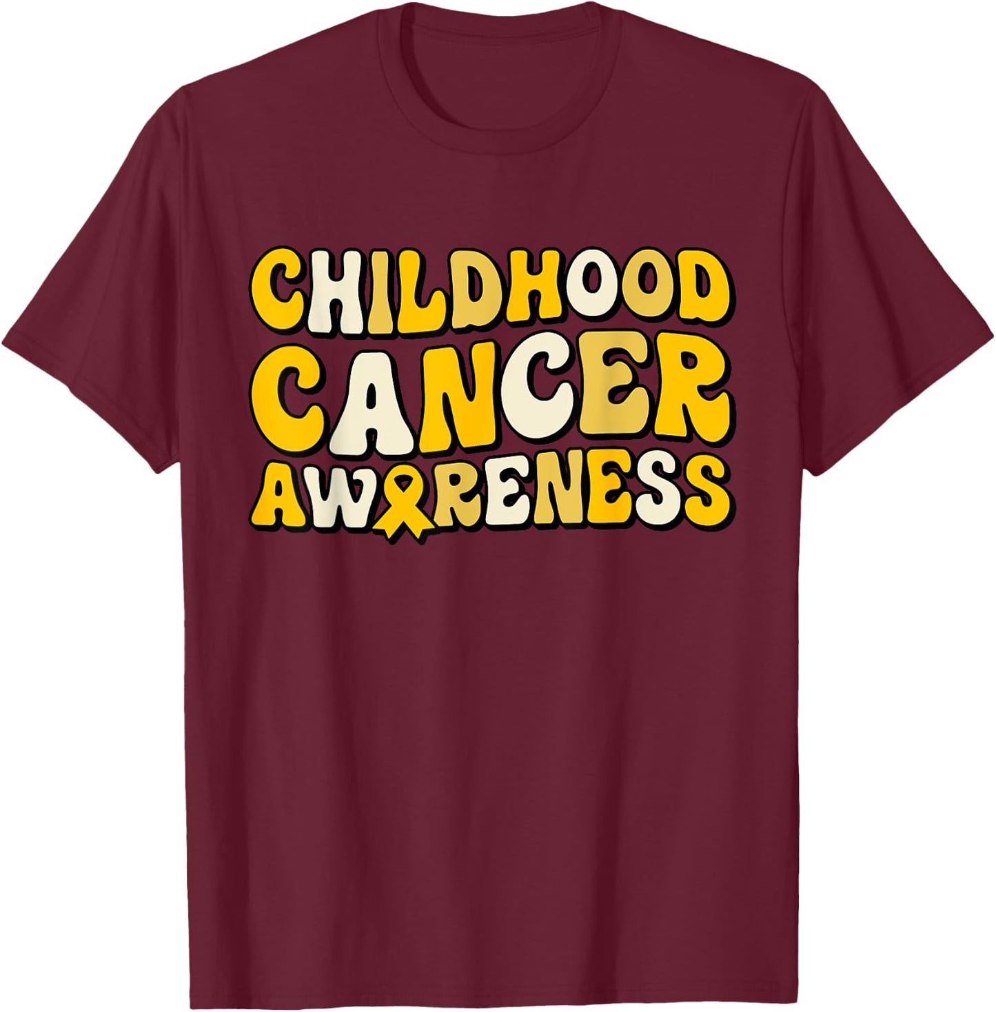 In September We Wear Gold - Childhood Cancer Awareness T-Shirt - T-Shirt | Maroon
