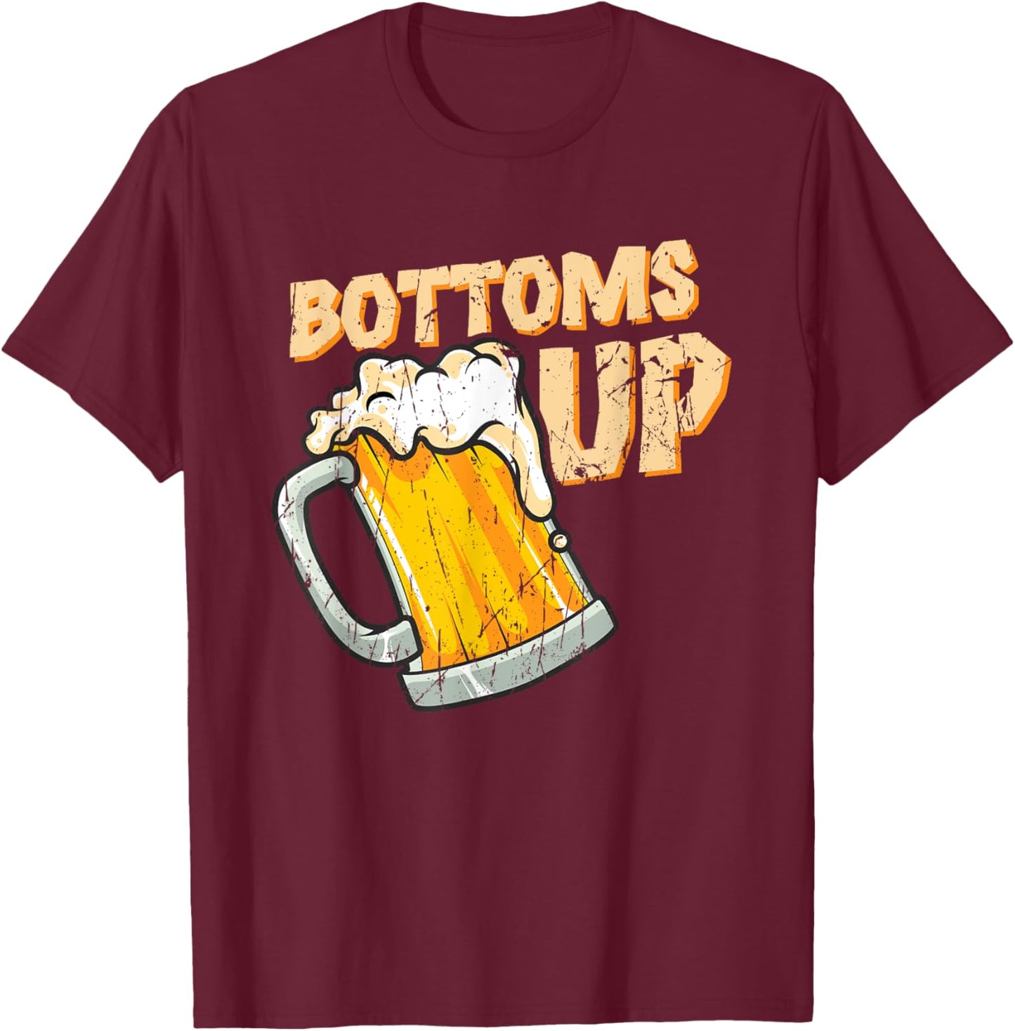 Bottoms up - Drinking T-Shirt - T-Shirt | Maroon