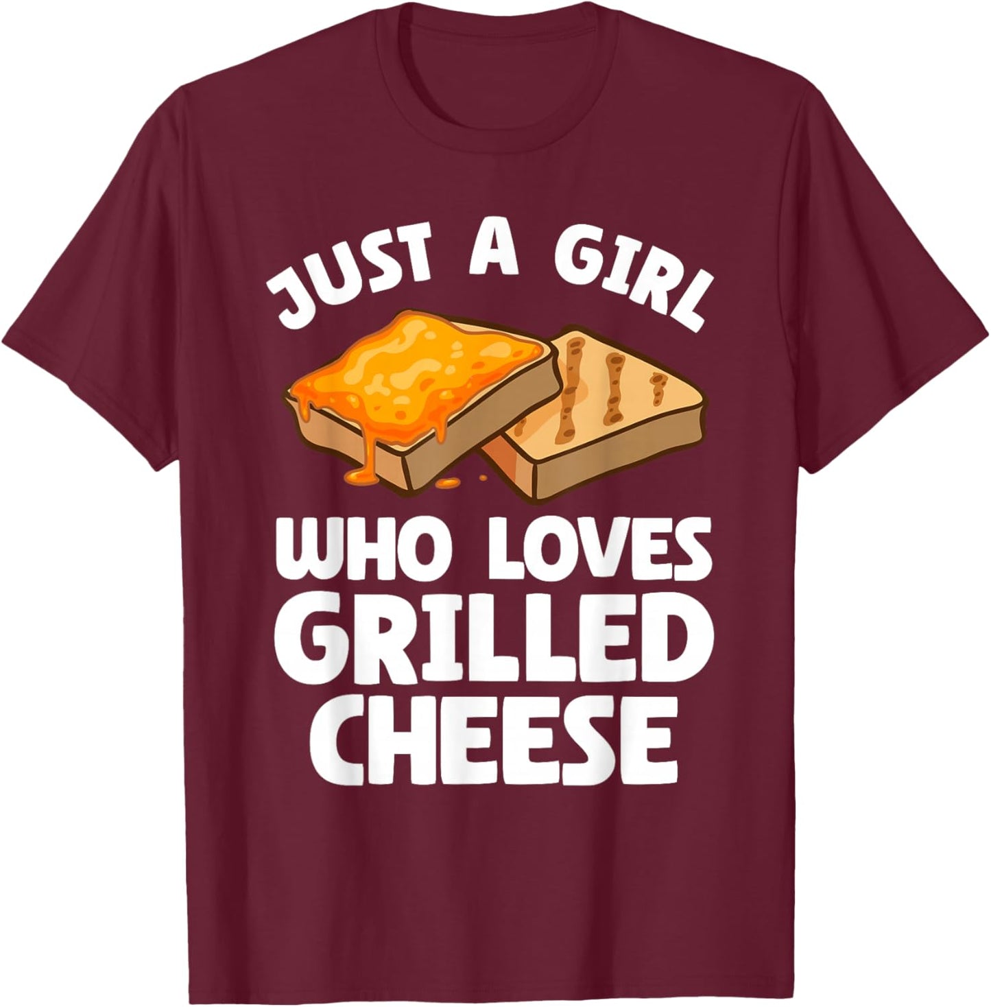 Grilled Cheese Art For Girls Women Grilled Cheese Sandwich T-Shirt - T-Shirt | Maroon