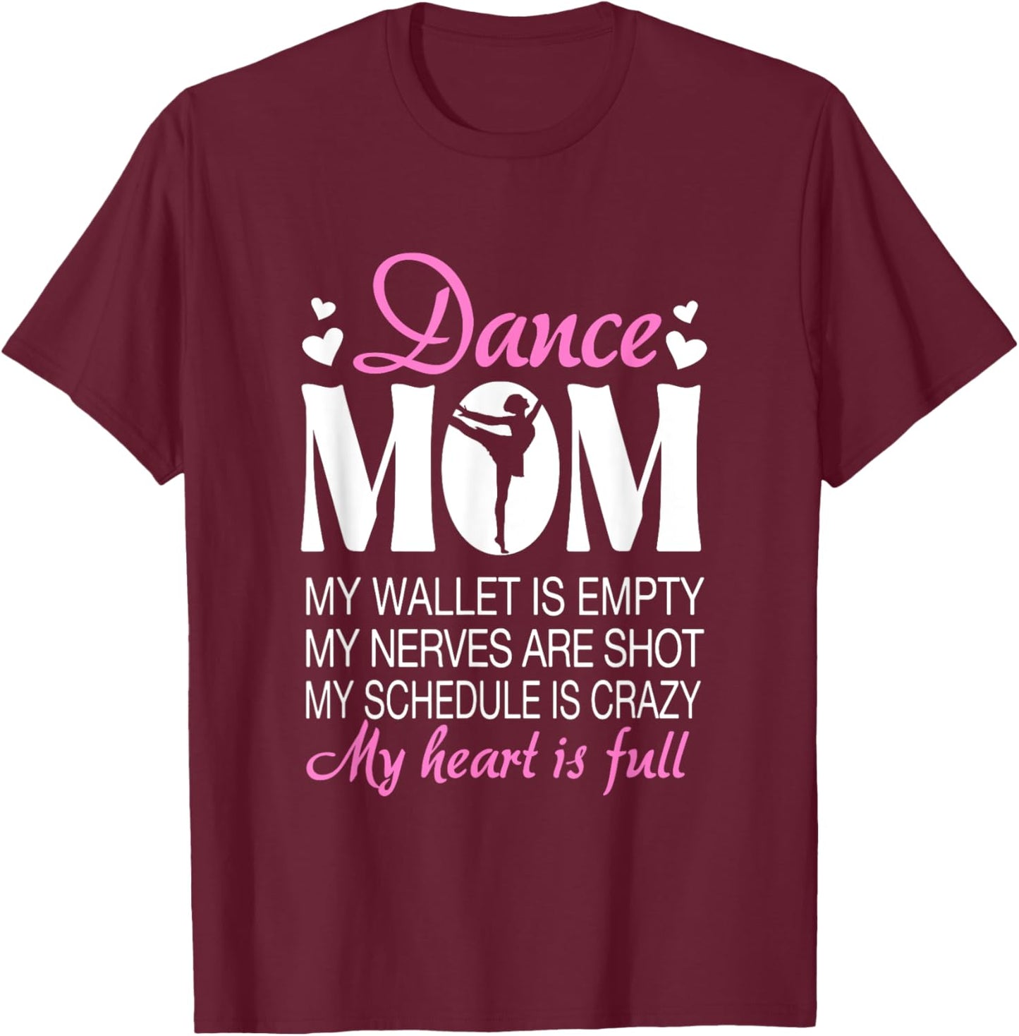 Retro Dance Mom Funny Dancing Mom Of A Dancer Mother's Day T-Shirt - T-Shirt | Maroon