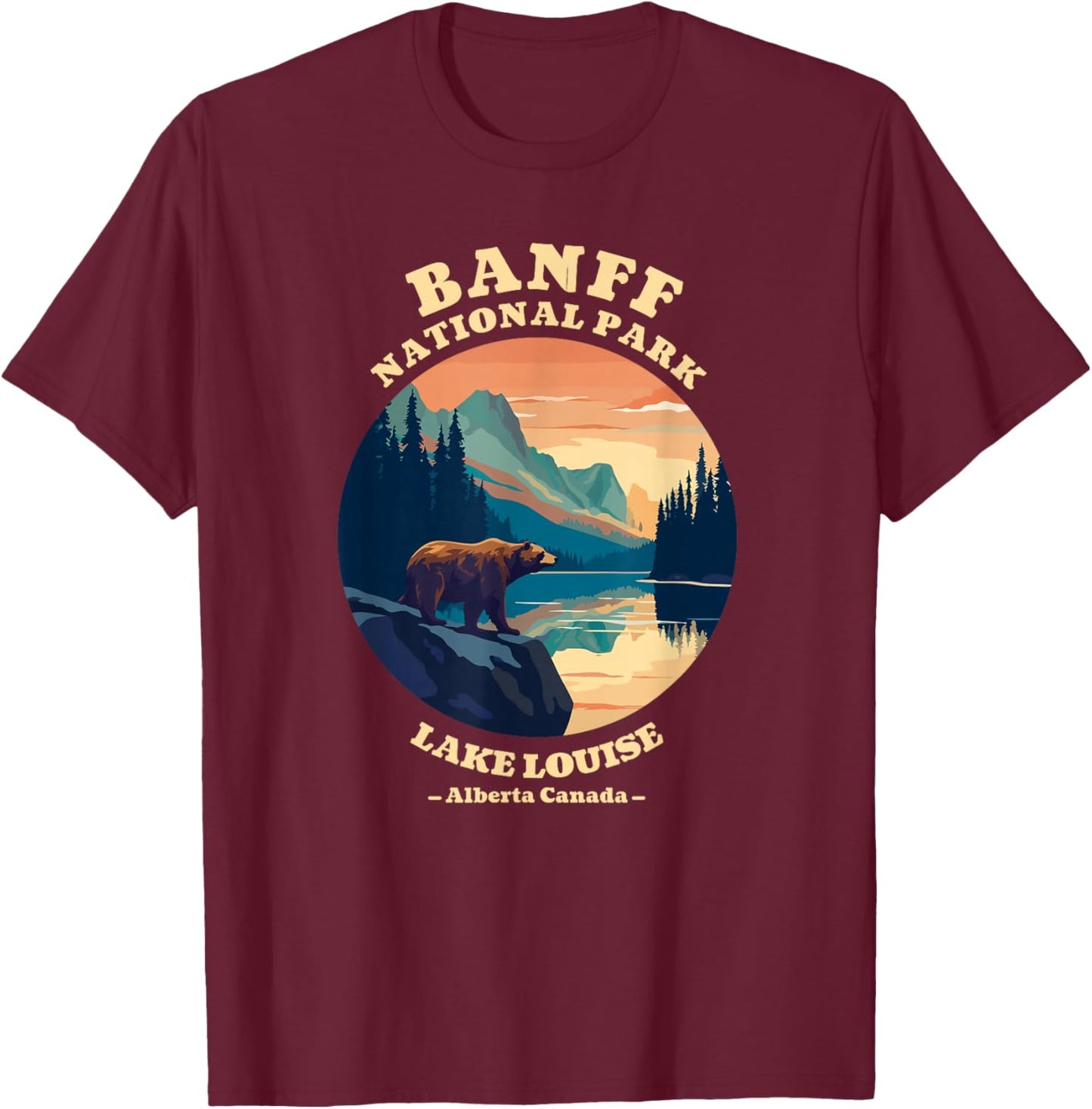 Canadian Banff National Park Souvenirs T-Shirt - T-Shirt | Maroon