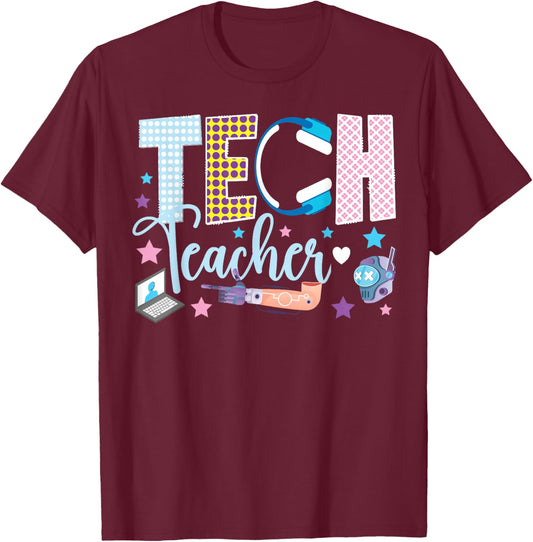 Tech Teachers Technology Teacher Technology Teaching T-Shirt - T-Shirt | Maroon