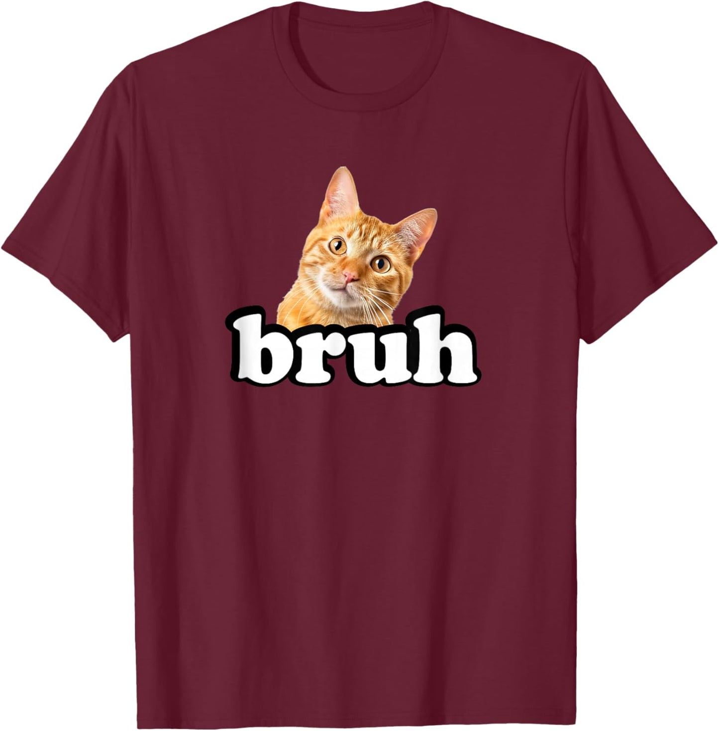 Cute Kids & Bruh Orange Tabby Cat Lover T-Shirt - T-Shirt | Maroon