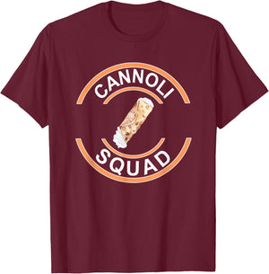 Cannoli Squad Funny Cannoli Lover T-Shirt - T-Shirt | Maroon