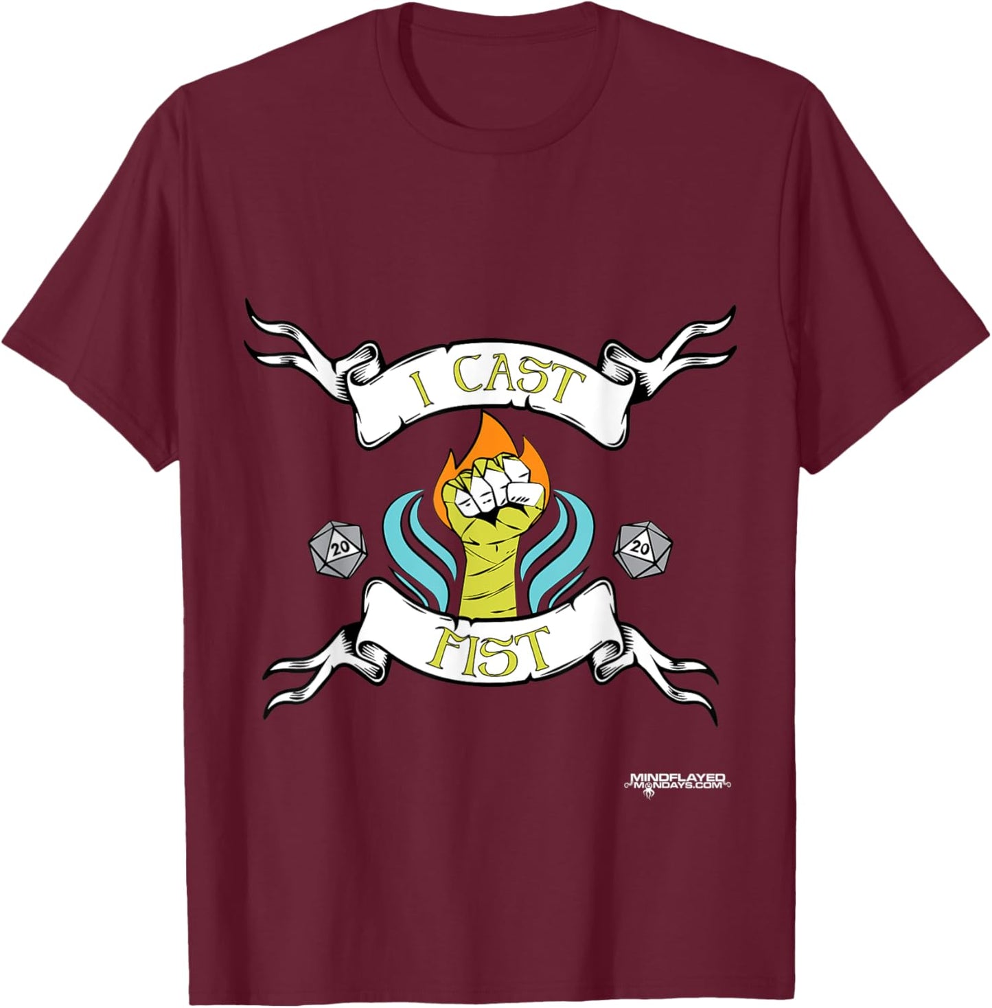 TTRPG Monk Class I Cast Fist T-Shirt - T-Shirt | Maroon