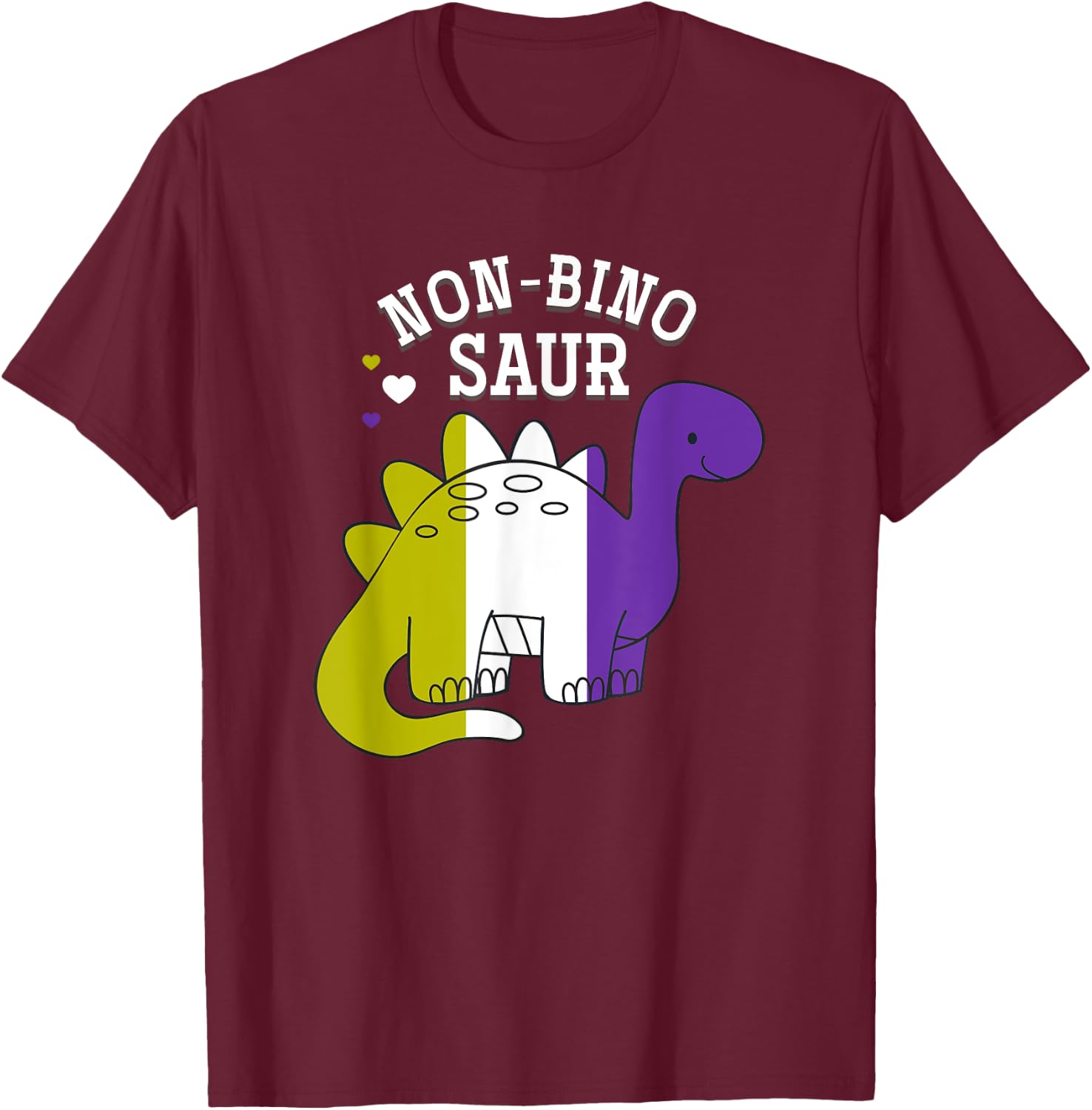 Non Binosaur Non Binary T-Shirt - T-Shirt | Maroon