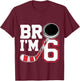 Kids Six Years Old 6th Birthday Hockey Player Birthday T-Shirt - T-Shirt | Maroon