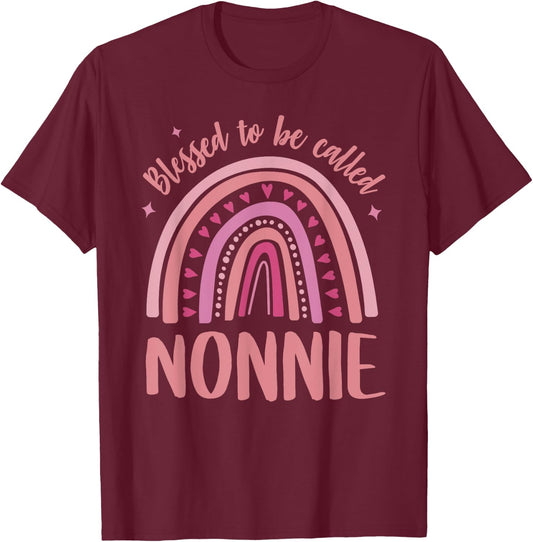 Nonnie for Grandma Women Mothers Day Blessed Nonnie T-Shirt - T-Shirt | Maroon