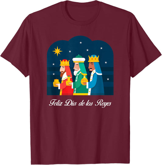 Happy Three Kings Day Epiphany Day Festival Co. -Adults & Kids Black Epiphany Day T-Shirt - T-Shirt | Maroon