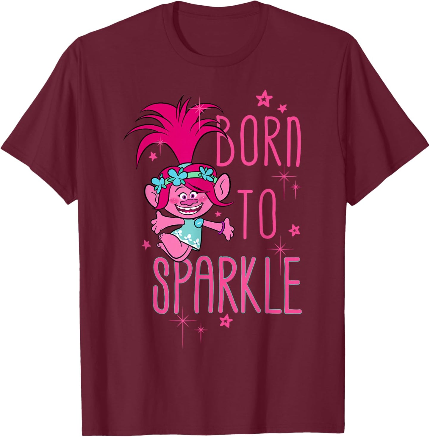 DreamWorks Trolls Born to Sparkle T-Shirt - T-Shirt | Maroon