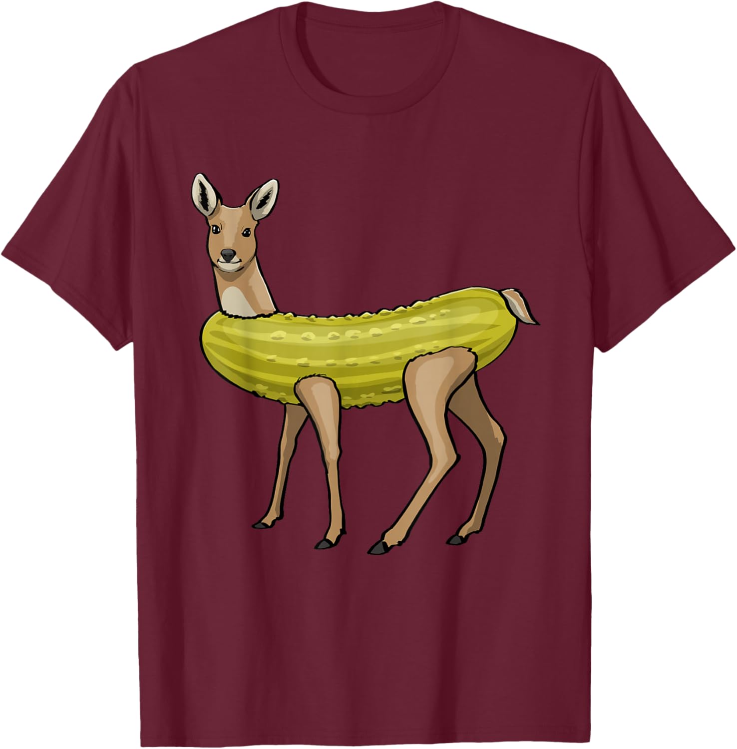 A Dill Cow, Funny Ladies, Cucumber, Deer, Love Foodies T-Shirt - T-Shirt | Maroon