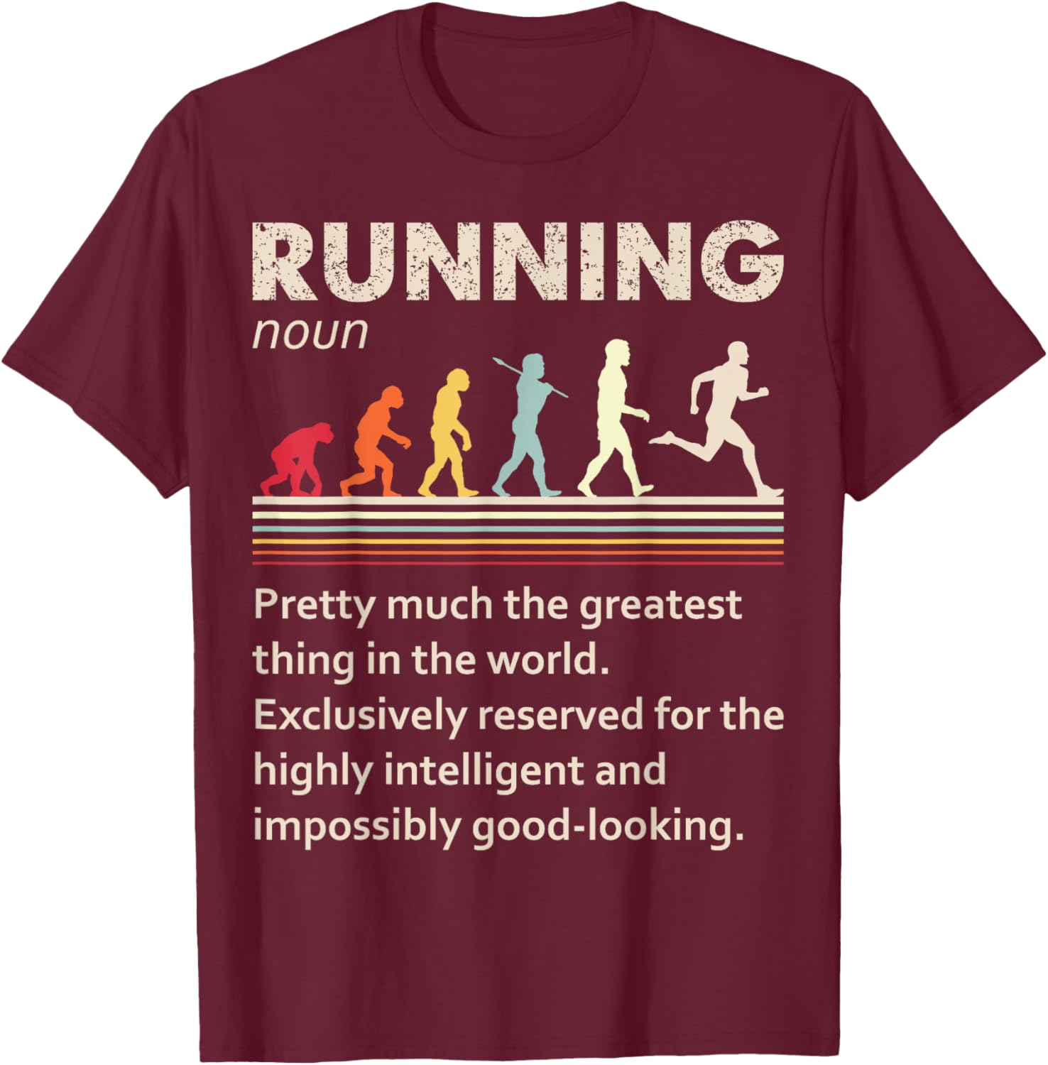 Running Evolution Funny Definition For Runners Love To Run T-Shirt - T-Shirt | Maroon
