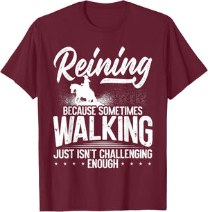 Sliding Stop Reining Horse Equestrian Western Riding T-Shirt - T-Shirt | Maroon