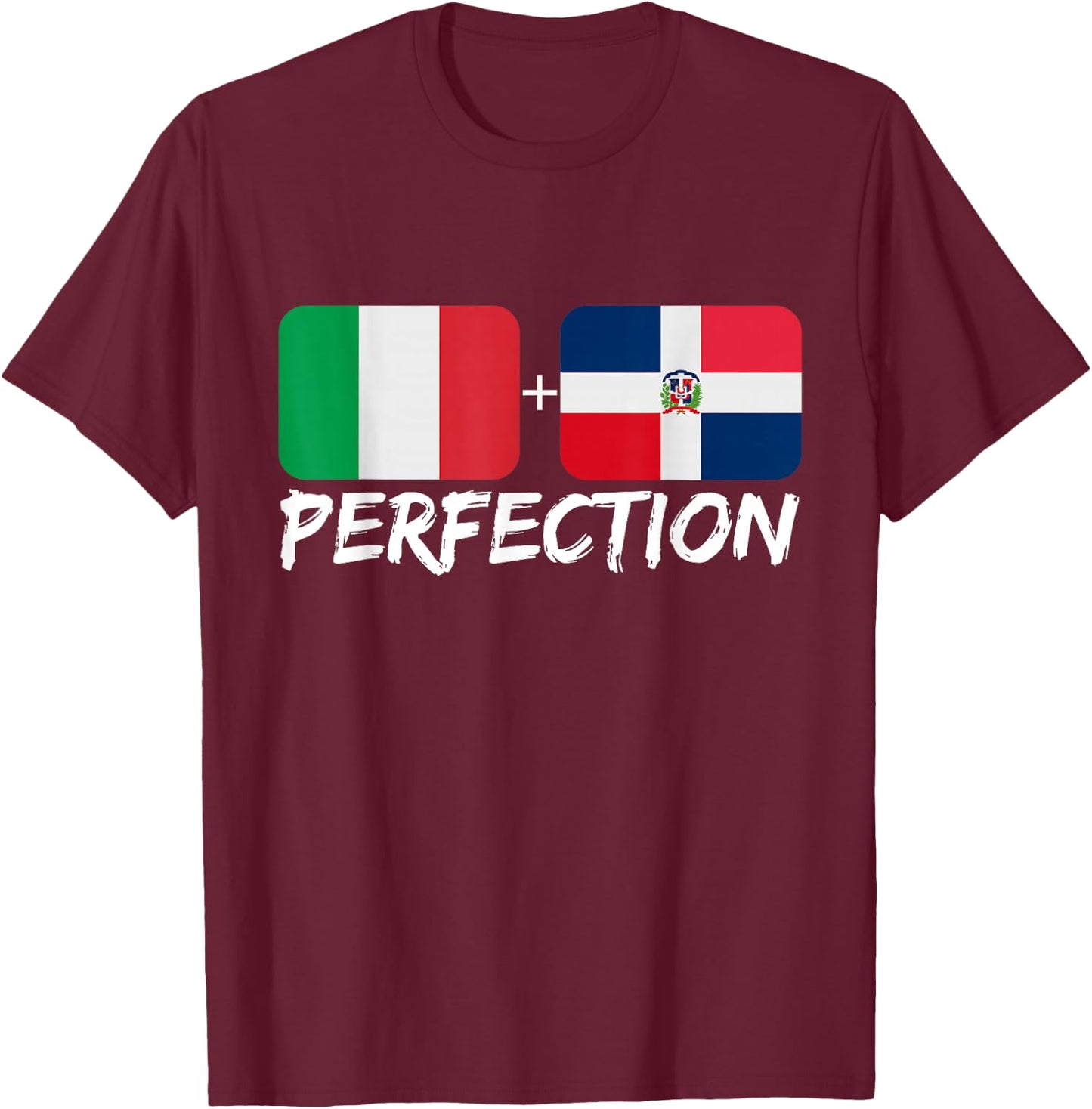 Italian Plus Dominican Perfection Heritage Flag T-Shirt - T-Shirt | Maroon