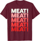 Funny Meat Raffle Shirt - Black Adults - Small - Short Sleeve - - Cotton Blend - Modern Retro Animal Print - Spring - 1 Count - No Pockets - Lace Embellishment T-Shirt - T-Shirt | Maroon