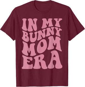 In My Bunny Mom Era Mama Mommy Retro Easter Day T-Shirt - T-Shirt | Maroon