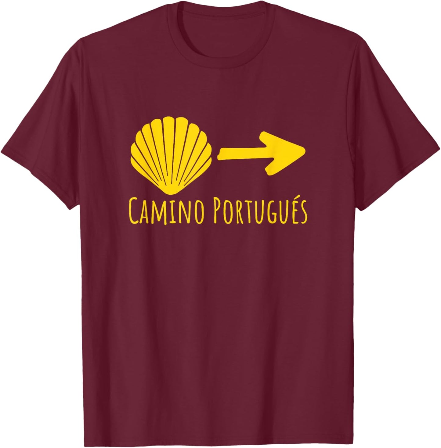 Buen Camino Portugues Portugal Way Tops, , Gear & Items T-Shirt - T-Shirt | Maroon