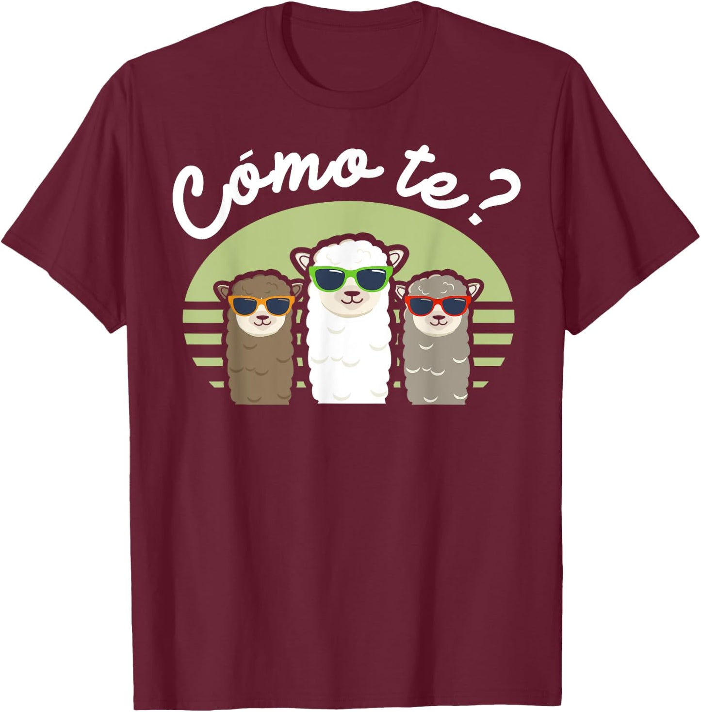 Funny Spanish gift, Como Te Llama, Llama design T-Shirt - T-Shirt | Maroon
