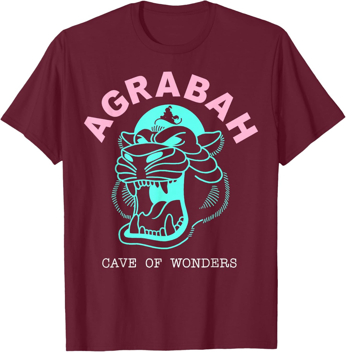 Disney Aladdin Agrabah Tiger Cave Of Wonders T-Shirt - T-Shirt | Maroon