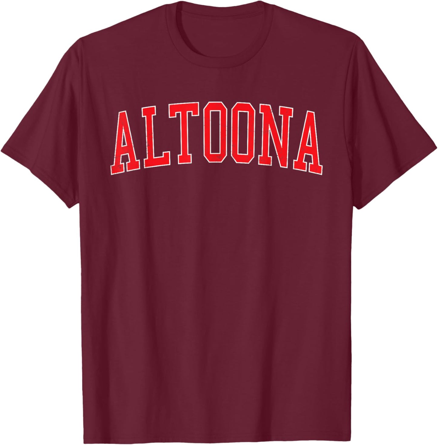 Vintage Altoona IA Distressed Red Varsity Style T-Shirt - T-Shirt | Maroon