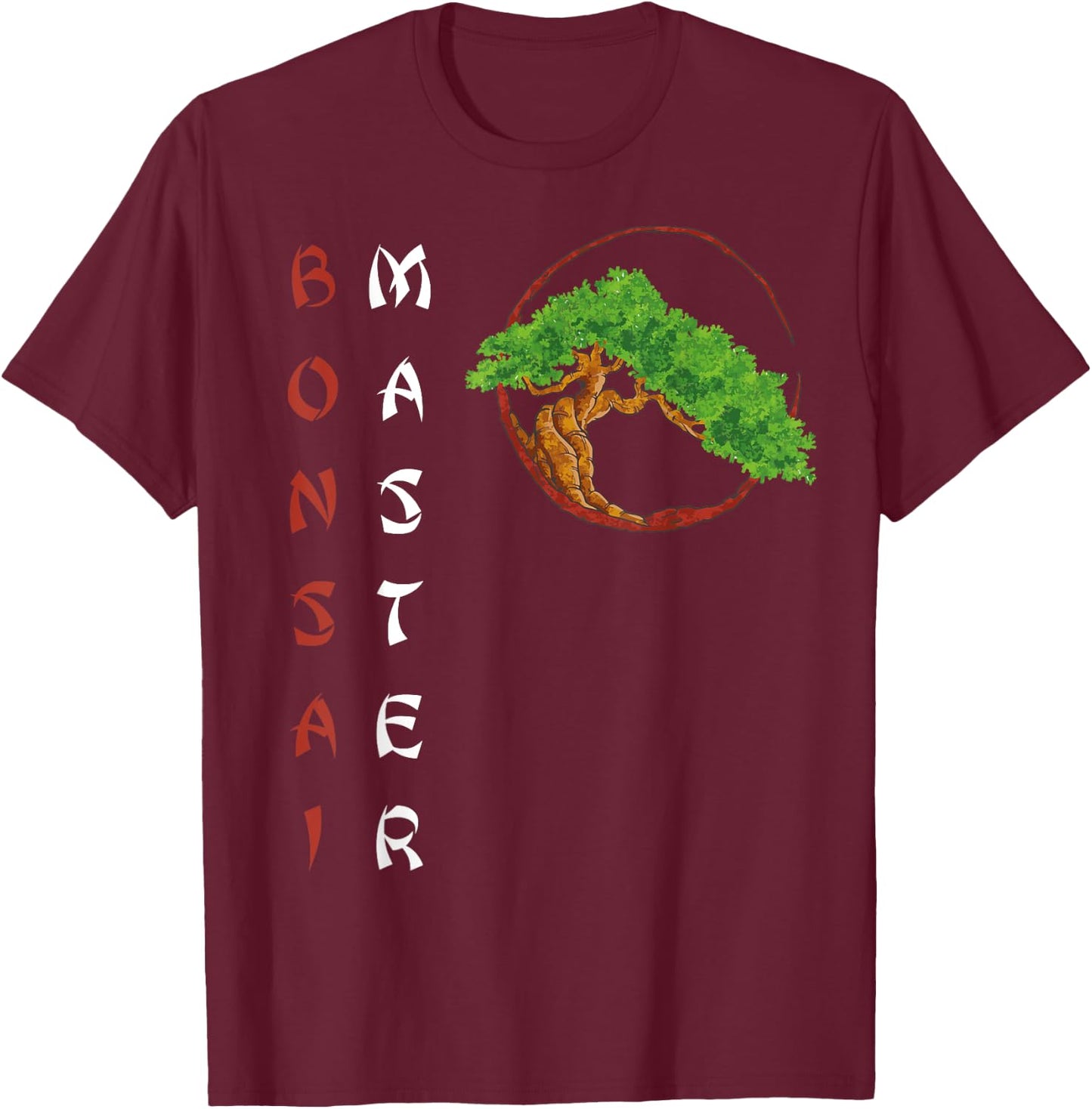 Bonsai Master Sunrise Miniature Tree Plants Trees Japanese T-Shirt - T-Shirt | Maroon