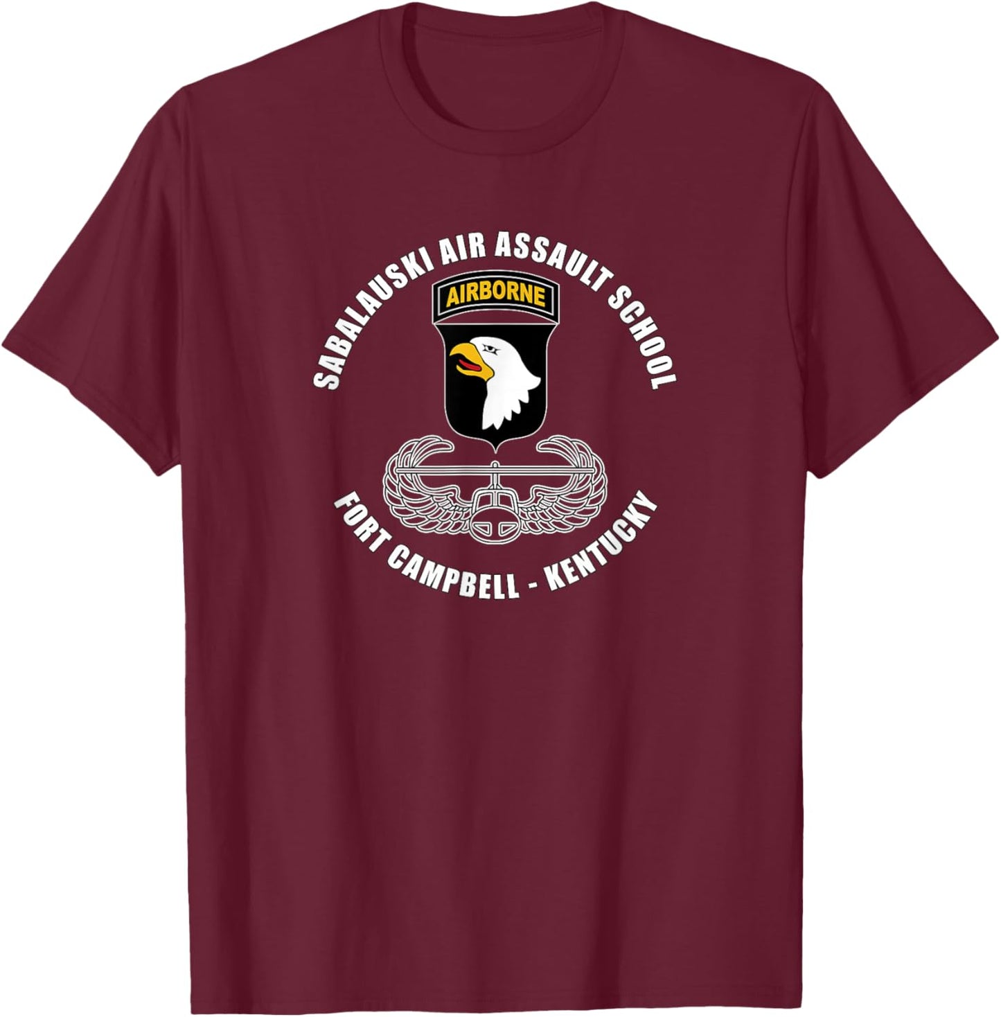 Sabalauski Air Assault School Fort Campbell Kentucky Veteran T-Shirt - T-Shirt | Maroon