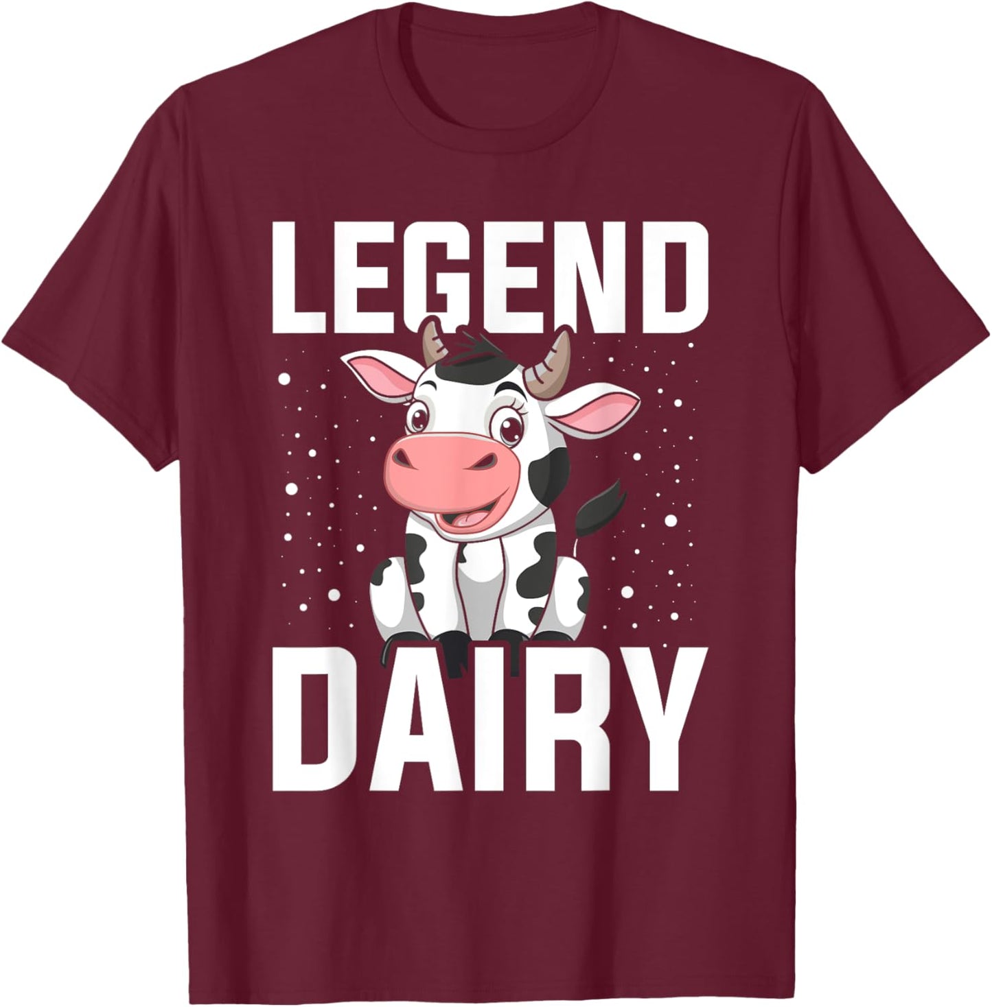 Cow - Legendairy - Cow Print - Pun T-Shirt - T-Shirt | Maroon