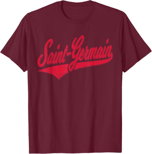 Saint-Germain Varsity Script Classic Sport Jersey T-Shirt - T-Shirt | Maroon
