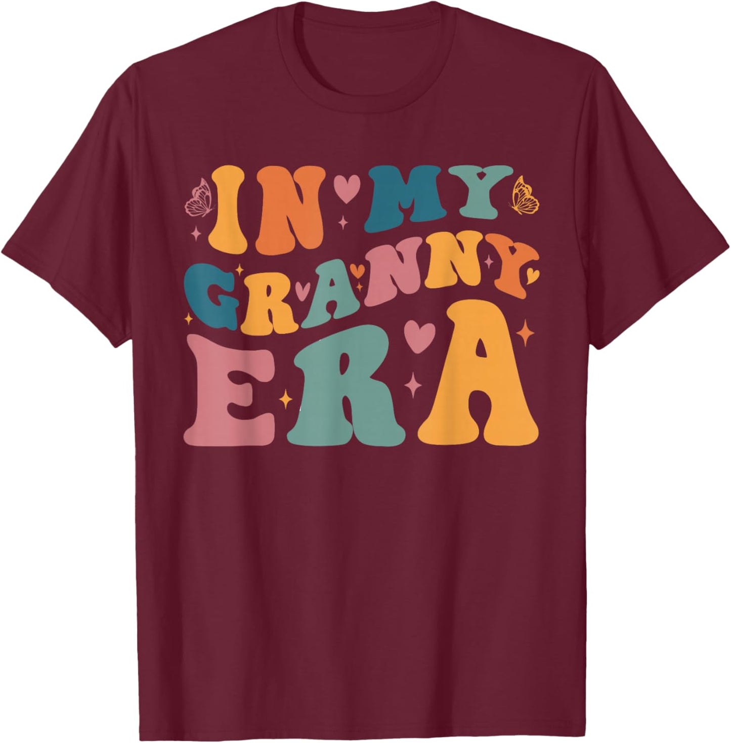 In My Granny Era Baby Announcement for Grandma Mother's Day T-Shirt - T-Shirt | Maroon