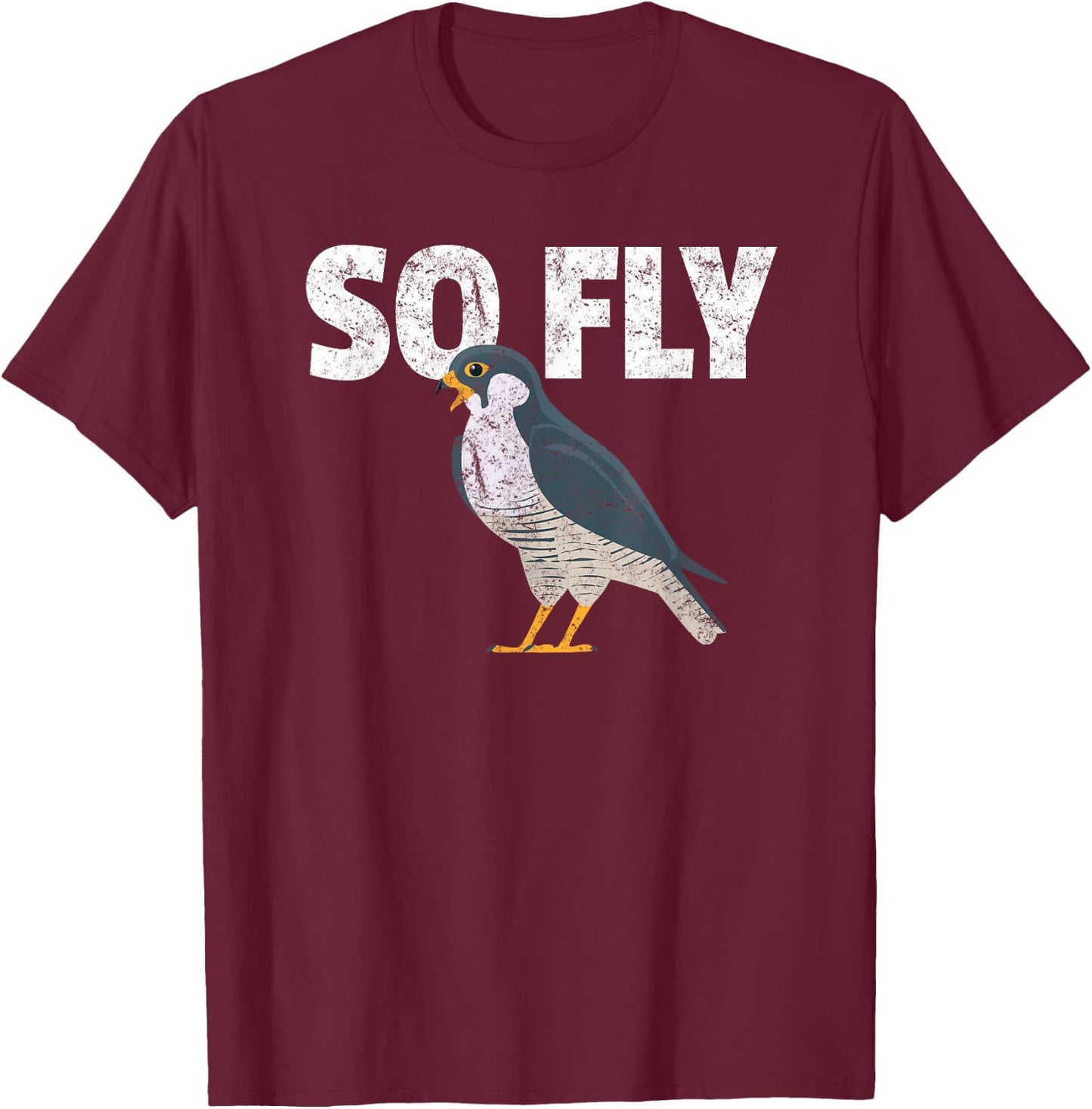 Peregrine Falcon Bird, Birdwatcher Vintage T-Shirt - T-Shirt | Maroon
