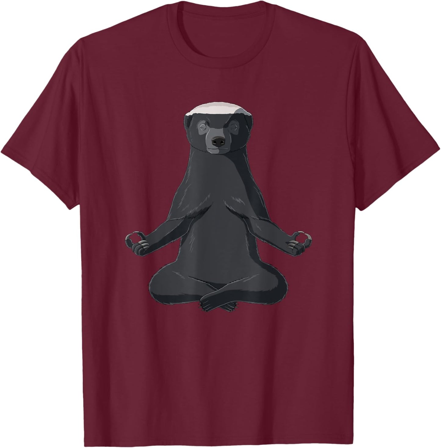 Yoga Honey Badger T-Shirt - T-Shirt | Maroon
